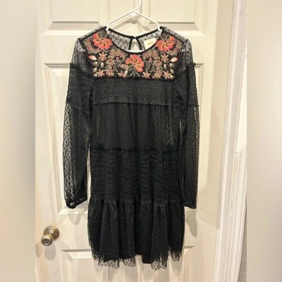 Anthropologie Maeve Samara mesh floral embroidered‎ dress size small - Picture 3 of 9
